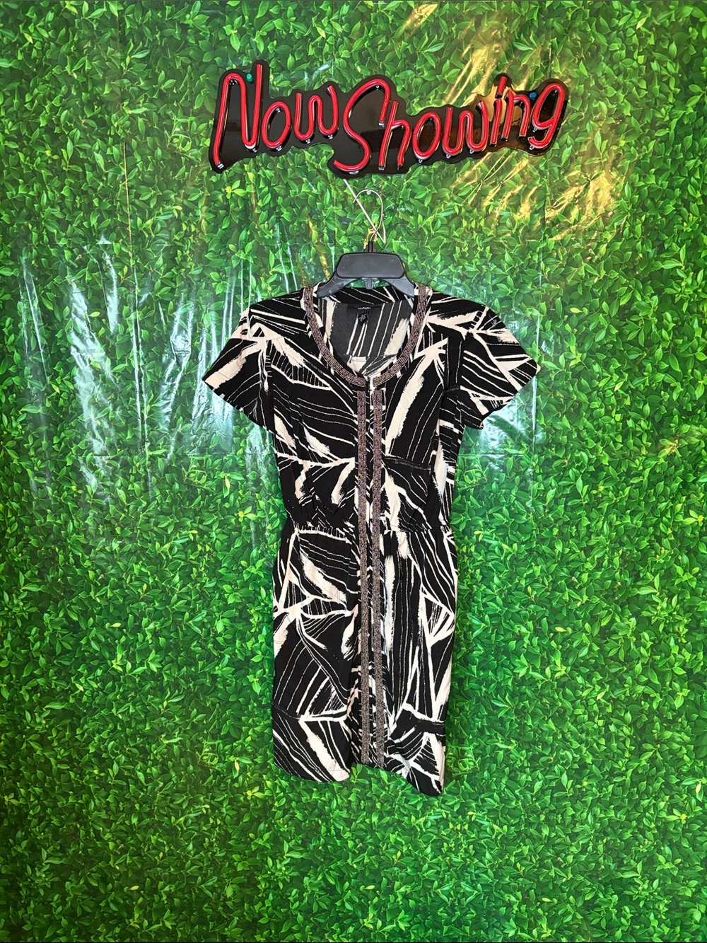 Alfani Black & White Printed Mini Dress
